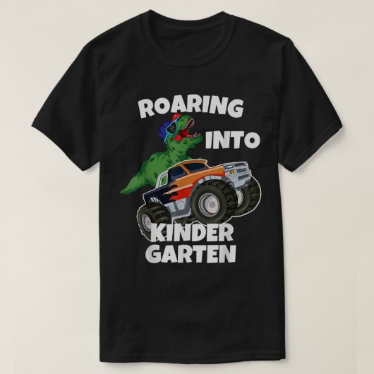 Roaring into Kindergarten Monster Truck Dinosaur T T-shirt (Design voorkant)