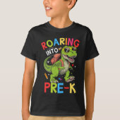 Roaring into Pre-K Dinosaur – Back to School T-shirt (Voorkant)