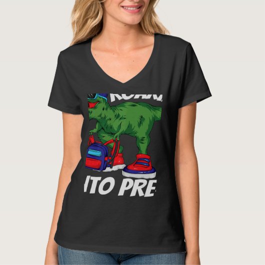 Roaring into Pre K Dinosaur Rex Back to School Kid T-shirt (Voorkant)