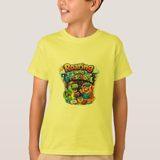 Roaring Into Preschool Dino Shirt (Voorkant)