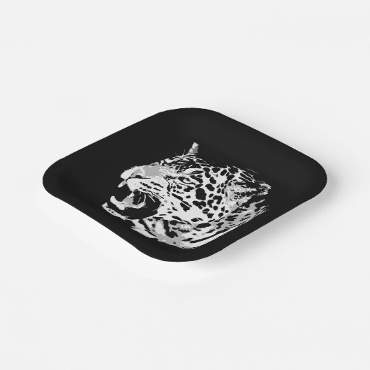 Roaring Jaguar Pop Art Papieren Bordje (Gebogen)