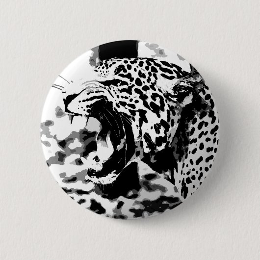 Roaring Jaguar Ronde Button 5,7 Cm (Voorkant)