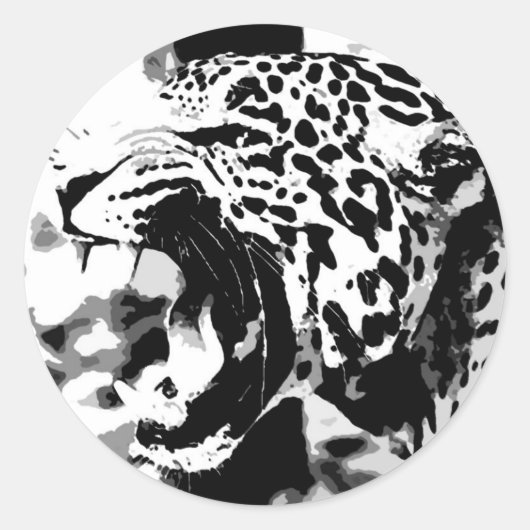 Roaring Jaguar Ronde Sticker (Voorkant)
