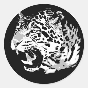 Roaring Jaguar Ronde Sticker