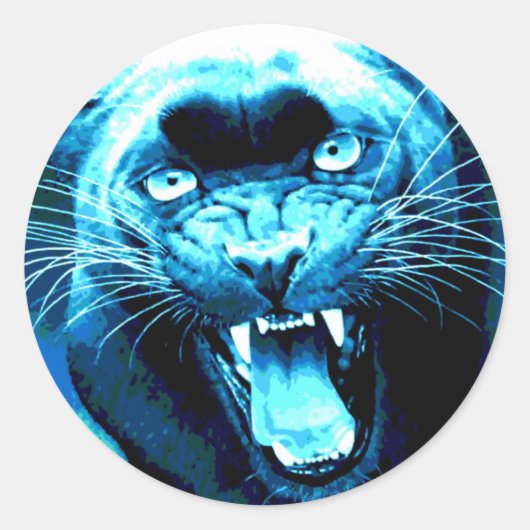 Roaring Jaguar Ronde Sticker (Voorkant)