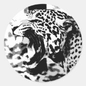 Roaring Jaguar Ronde Sticker (Voorkant)
