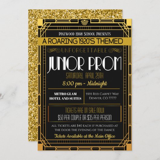 Roaring Junior Prom uit 1920 Kaart (Voorkant / Achterkant)