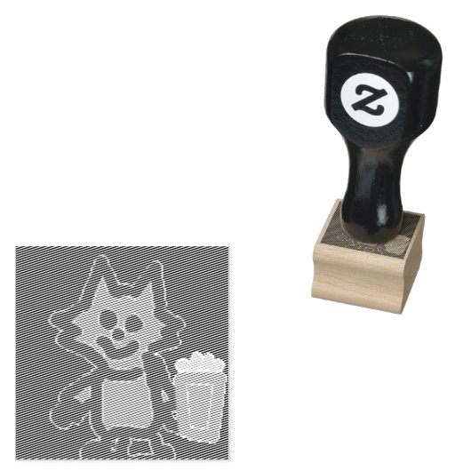 Roaring Kat Counting Tiger Popcorn Rubberstempel (Gestempeld)