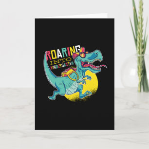 Roaring kinder Dinosaur Happy 100th Day Funny Gift Kaart