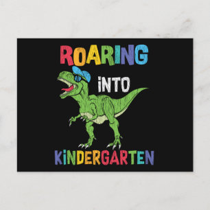 Roaring Kindergarten Back School T rex Dinosaur Briefkaart