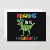 Roaring Kindergarten Back School T rex Dinosaur Briefkaart (Voorkant / Achterkant)