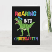 Roaring Kindergarten Back School T rex Dinosaur Kaart (Voorkant)
