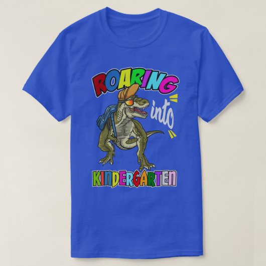 Roaring Kindergarten Dinosaur-rugzak Terug naar Sc T-shirt (Design voorkant)