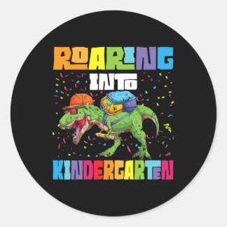 Roaring Kindergarten Dinosaur T Rex CK naar School Ronde Sticker