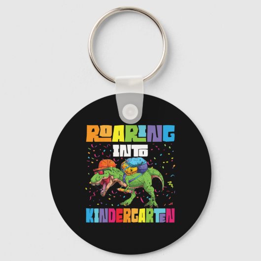 Roaring Kindergarten Dinosaur T Rex CK naar School Sleutelhanger (Voorkant)