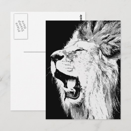 Roaring-leeuw Briefkaart (Voorkant / Achterkant)