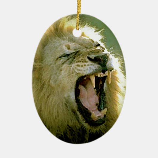 Roaring-leeuw Keramisch Ornament (Voorkant)