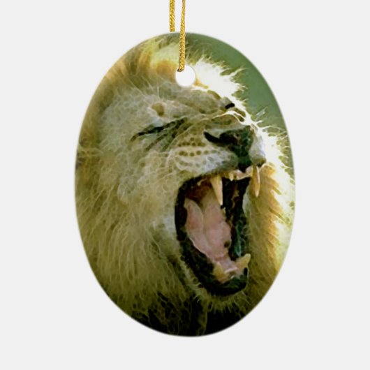 Roaring-leeuw Keramisch Ornament (Achterkant)