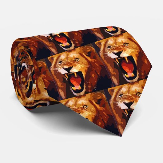 Roaring-leeuw Stropdas (Opgerold)