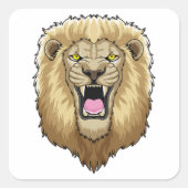 Roaring-leeuw Vierkante Sticker (Voorkant)
