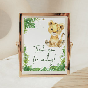 Roaring Lion Baby shower Bedankt voor het komen Poster