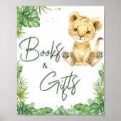 Roaring Lion Baby shower Boeken en geschenken Poster (Voorkant)
