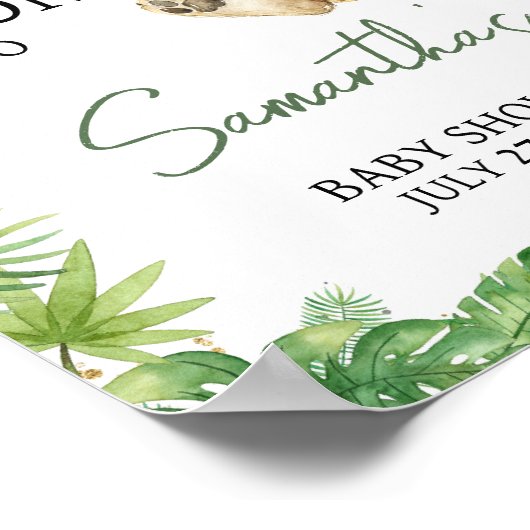 Roaring Lion Baby shower Welkom Poster (Hoek)