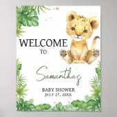Roaring Lion Baby shower Welkom Poster (Voorkant)
