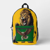 Roaring Lion Backpack – Wild Strength On the Go Bedrukte Rugzak (Voorkant)