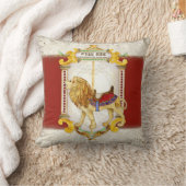 Roaring Lion Brass Ring, Circus Carrousel  Kussen (Deken)