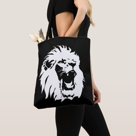 Roaring Lion Face Tote Bag (Dichtbij)