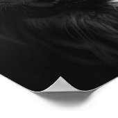 Roaring Lion Front Uitzicht Fotorealistisch Zwart  Poster (Hoek)