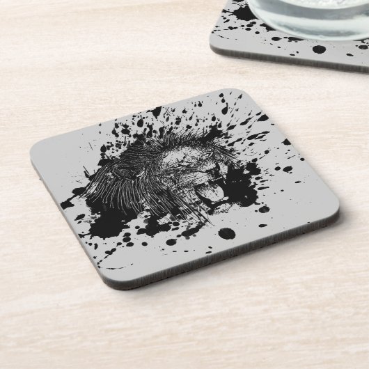 Roaring Lion Kies uw achtergrondkleur Drankjes Onderzetter (Linkerzijde)