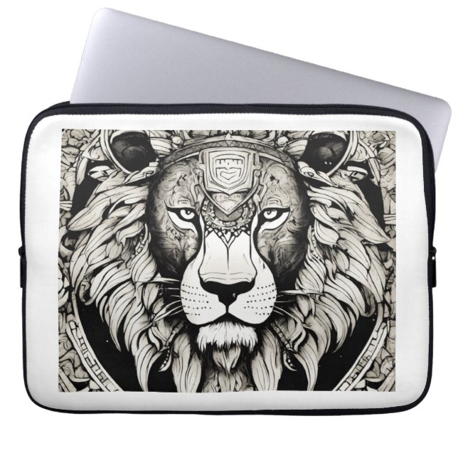 🦁 "Roaring Lion Laptop Bag – Bold Style met Smar Sleeve (Voorkant)