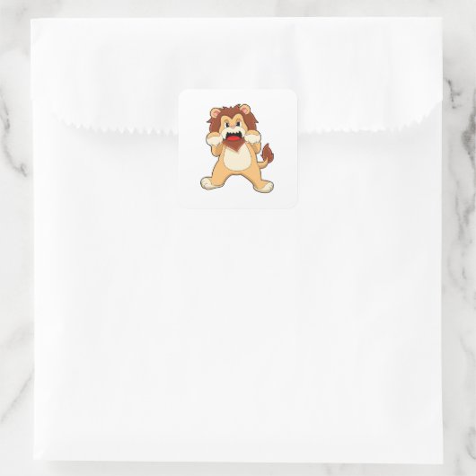 Roaring Lion.PNG Vierkante Sticker (Tas)