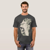 Roaring Lion Pop Art  Retro T-shirt (Voorkant volledig)