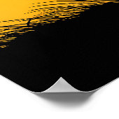 Roaring Lion Poster – Zwart Silhouet op Geel (Hoek)