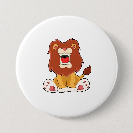 Roaring Lion Ronde Button 7,6 Cm (Voorkant)