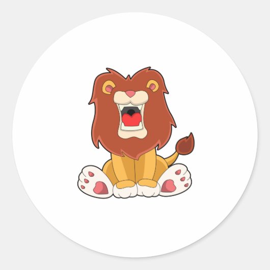 Roaring Lion Ronde Sticker (Voorkant)