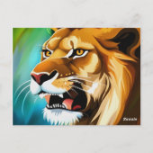 Roaring Lion Side Posed Portrait-57566 Briefkaart (Achterkant)