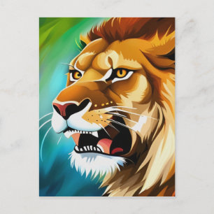Roaring Lion Side Posed Portrait-57566 Briefkaart