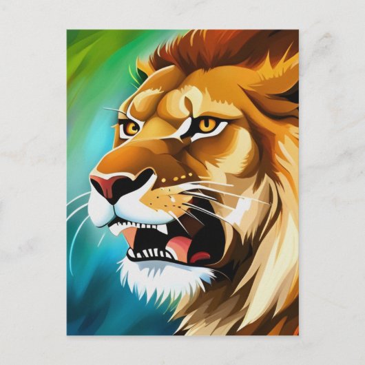 Roaring Lion Side Posed Portrait-57566 Briefkaart (Voorkant)