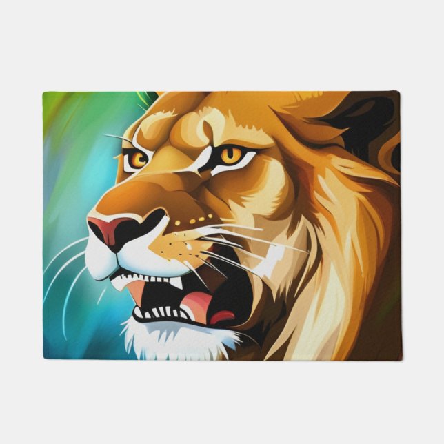 Roaring Lion Side Posed Portrait-57566 Deurmat (Voorkant)