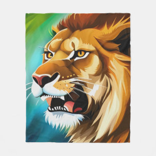 Roaring Lion Side Posed Portrait-57566 Fleece Deken