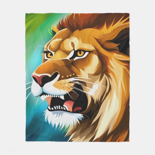 Roaring Lion Side Posed Portrait-57566 Fleece Deken (Voorkant)