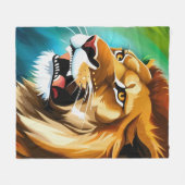 Roaring Lion Side Posed Portrait-57566 Fleece Deken (Voorkant (Horizontaal))