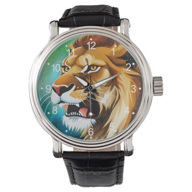 Roaring Lion Side Posed Portrait-57566 Horloge (Voorkant)