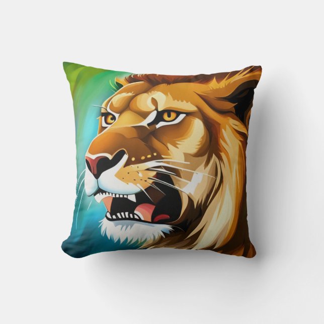 Roaring Lion Side Posed Portrait-57566 Kussen (Voorkant)