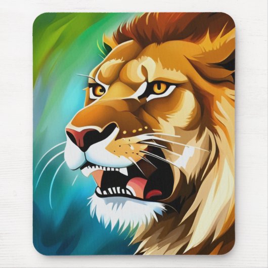 Roaring Lion Side Posed Portrait-57566 Muismat (Voorkant)