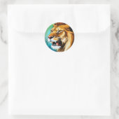 Roaring Lion Side Posed Portrait-57566 Ronde Sticker (Tas)